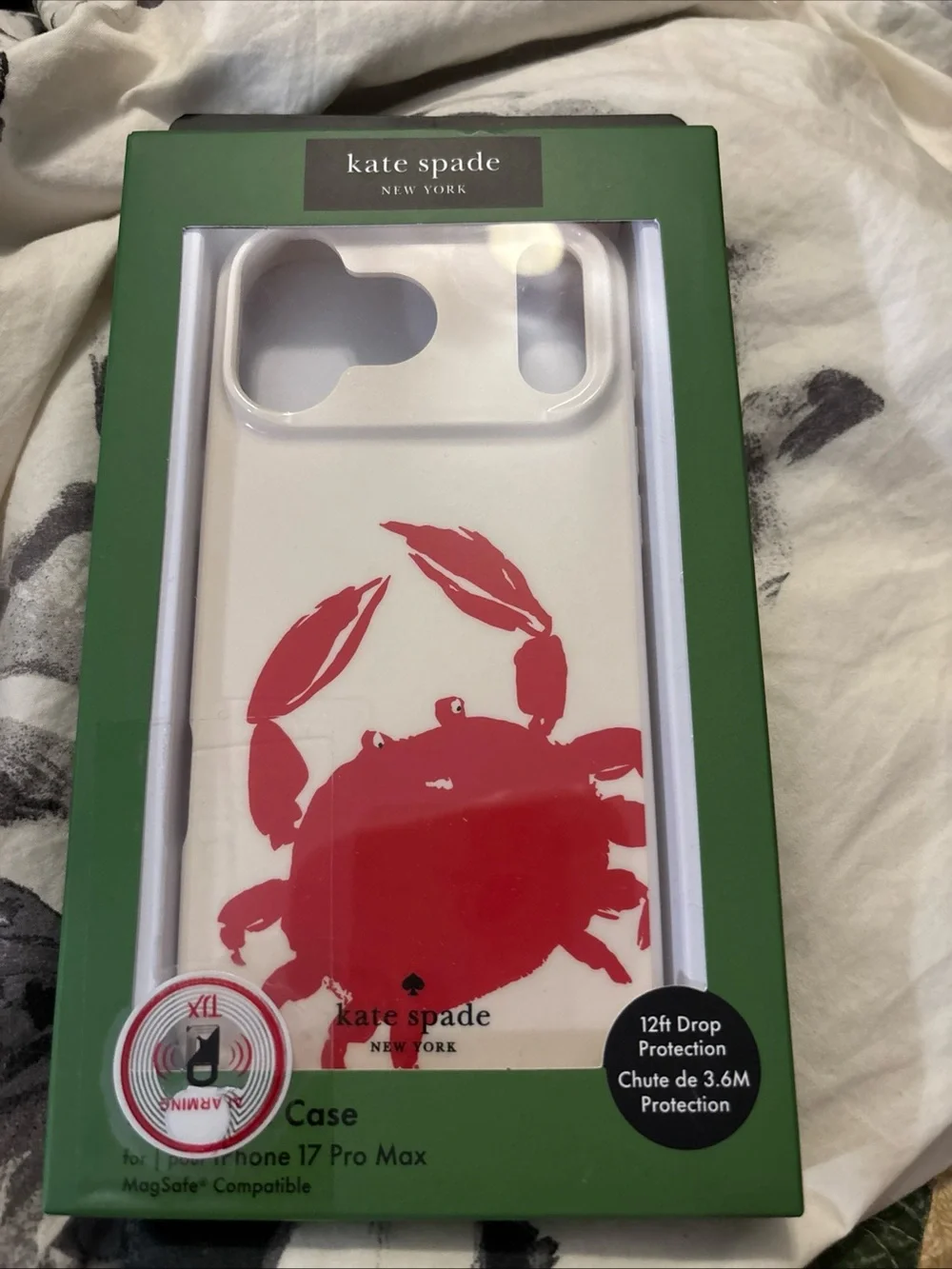 kate spade White Phone Case with Red Crab Graphic